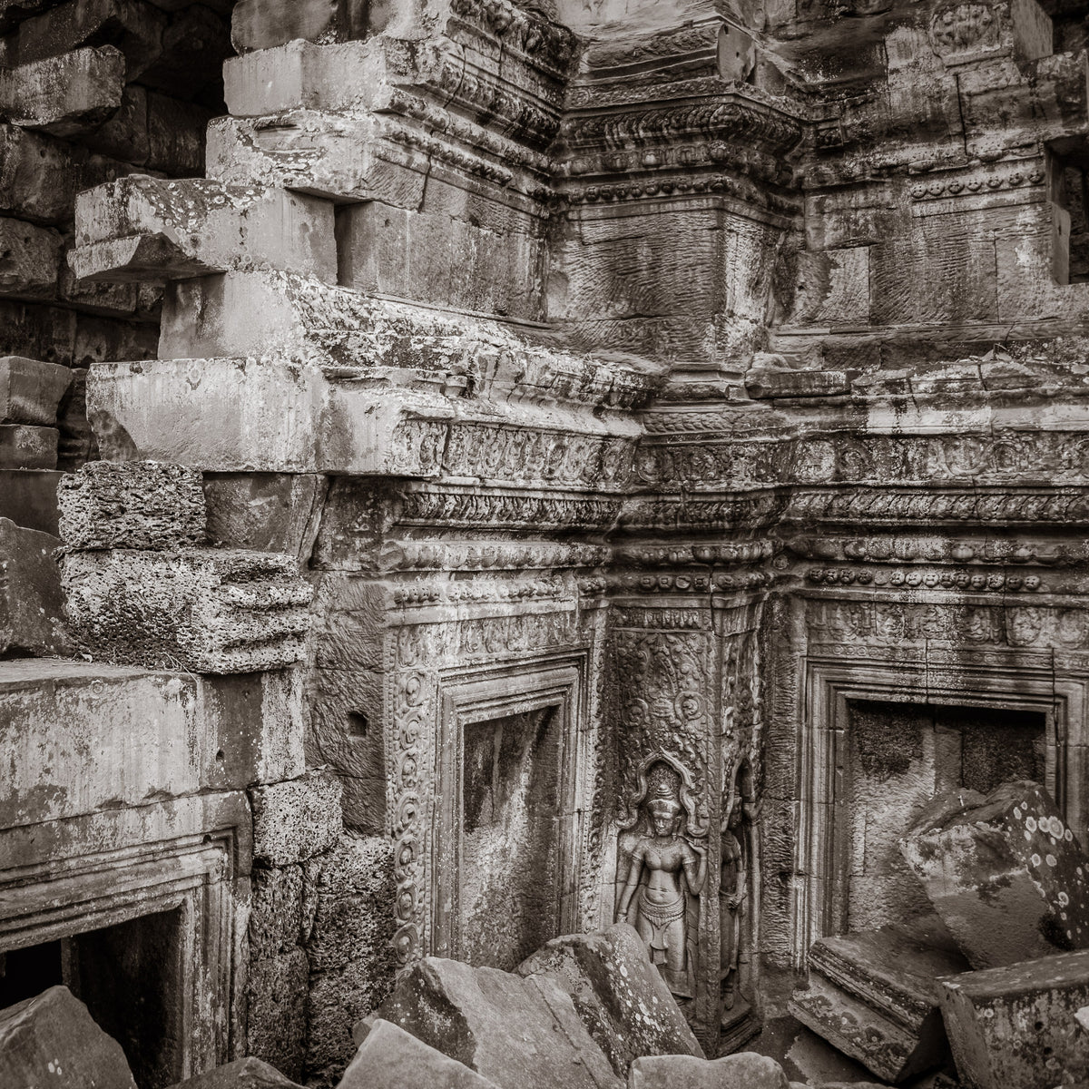Detail of Ta Prohm, Angkor, Cambodia.
