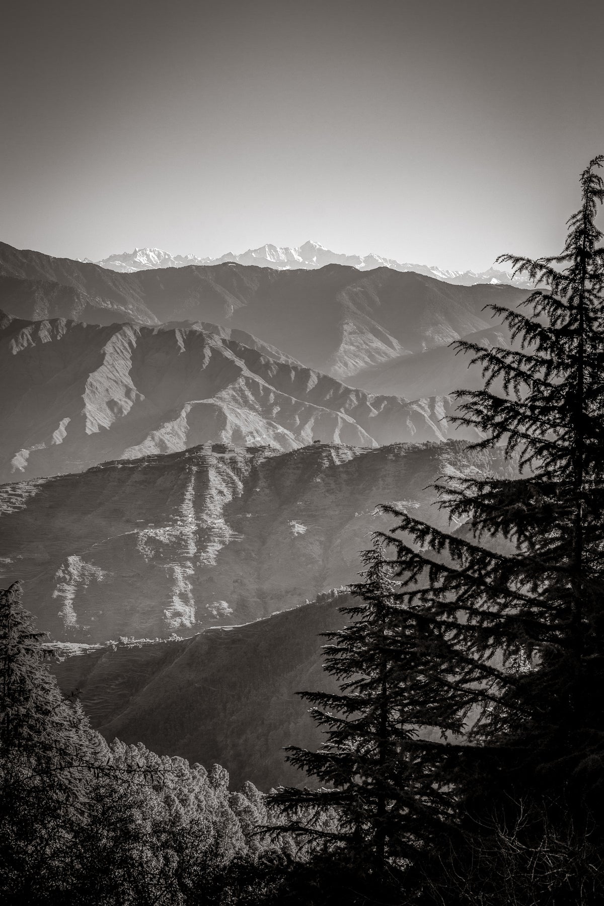 Aglar Valley as seen from the "top of the hill" in Mussoorie, India.