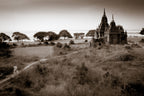 Large temple and lone bicycle. Bagan, Myanmar.