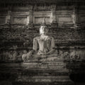 Image of large Buddha statue.  Wat Mahatat, Ayutthaya, Thailand.