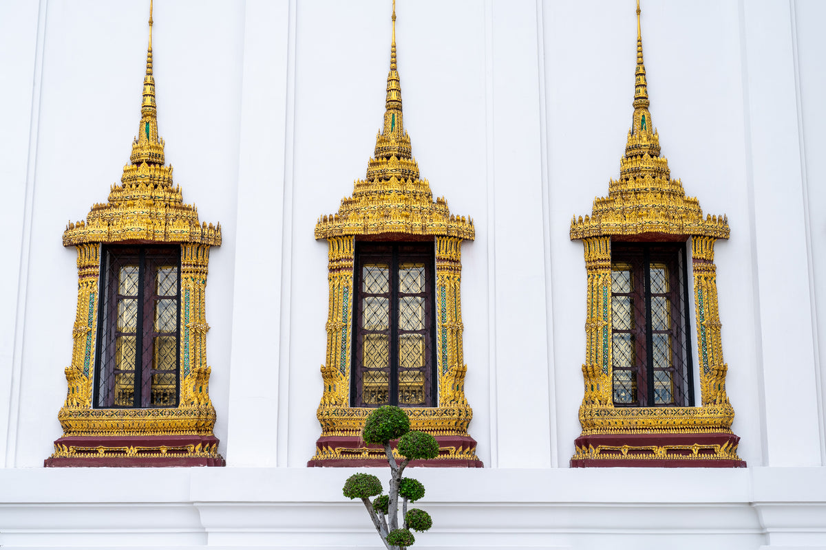 Details of windows in the Grand Palace. Bangkok, Thailand.