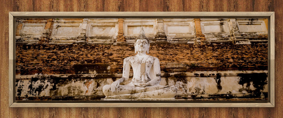Panoramic image of large Buddha statue.  Wat Mahatat, Ayutthaya, Thailand.