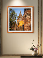 Large Buddha statue.  Wat Mahatat, Ayutthaya, Thailand.