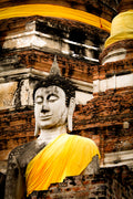 Large buddha statue.  Wat Mahatat, Ayutthaya, Thailand.