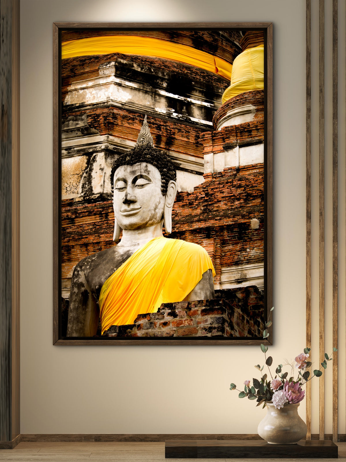 Large buddha statue.  Wat Mahatat, Ayutthaya, Thailand.