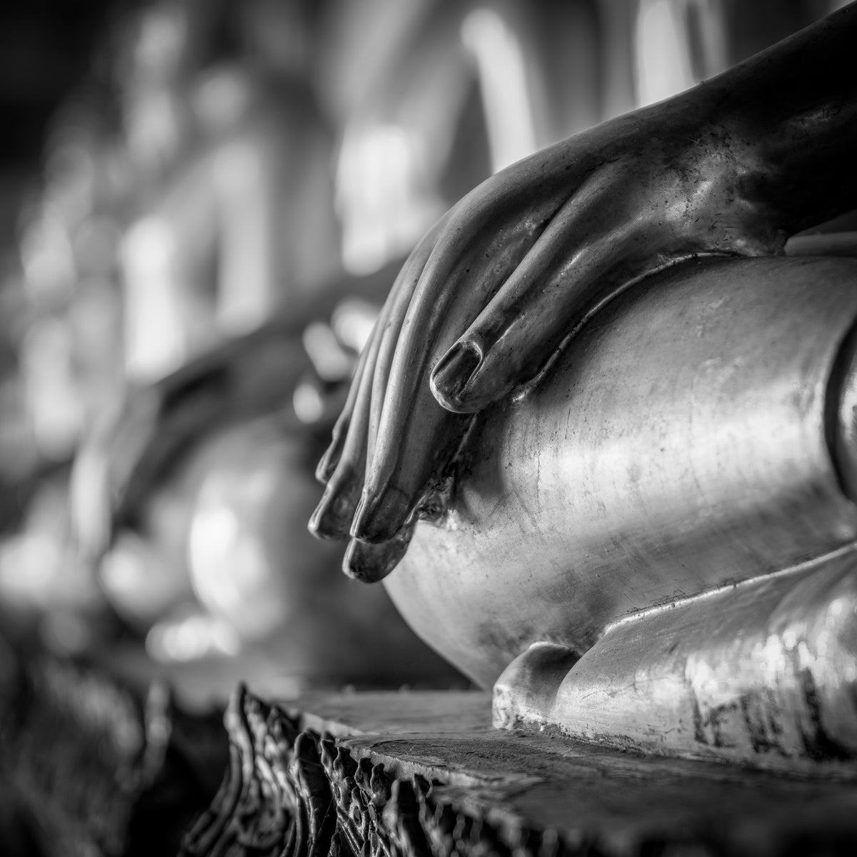 Detail of Buddha hand gesture. Wat Pho, Bangkok, Thailand