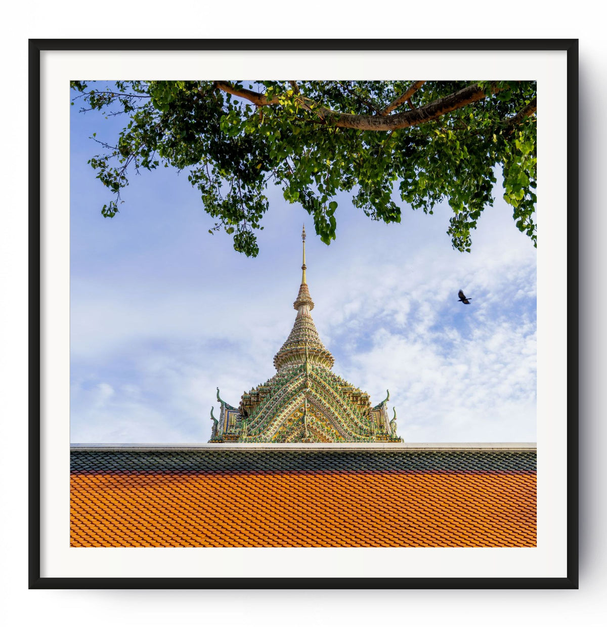Grand Palace and bird.  Grand Palace, Bangkok, Thailand.