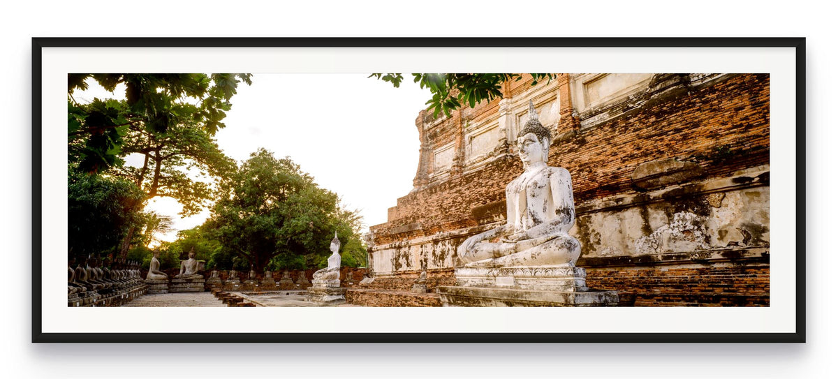 Panoramic image of large Buddha statue.  Wat Mahatat, Ayutthaya, Thailand.