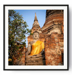 Large Buddha statue.  Wat Mahatat, Ayutthaya, Thailand.